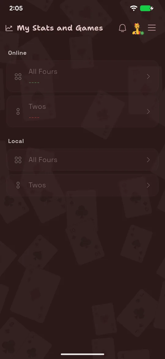 The HangJack stats screen